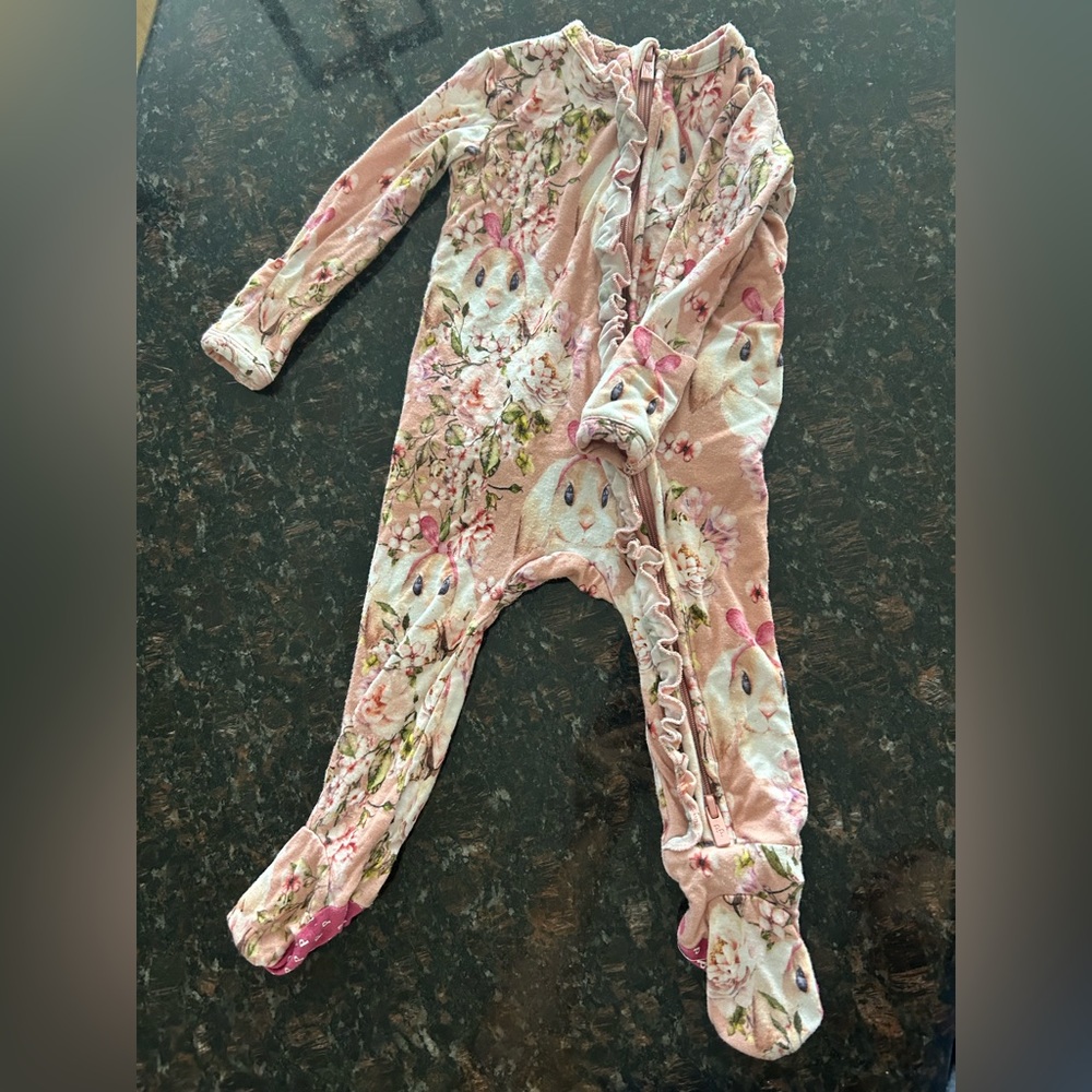Posh peanut babsy footed onesie